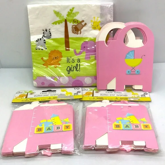 Baby Shower Napkins&Party Favors, Girl Party Reveal + Special Bundle Offer - Picture 1 of 2